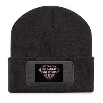 55 Karat eines von einem Diamanten - Recycelte Patch Beanie - Dunkelgrau - Vorne