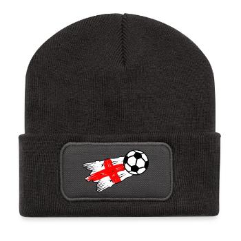 English flag meets football - Recycled Patch Beanie - dark grey - Front