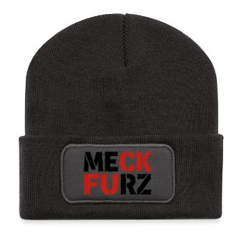 Meck Furz | Merz - nicht mein Kanzler - Recycelte Patch Beanie - Dunkelgrau - Vorne
