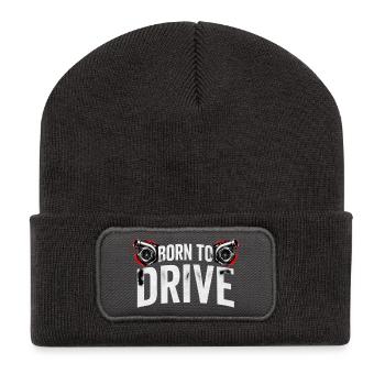 Geboren, um Turbo zu fahren - Recycelte Patch Beanie - Dunkelgrau - Vorne
