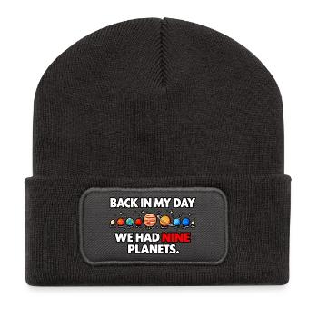Neun Planeten - Recycelte Patch Beanie - Dunkelgrau - Vorne