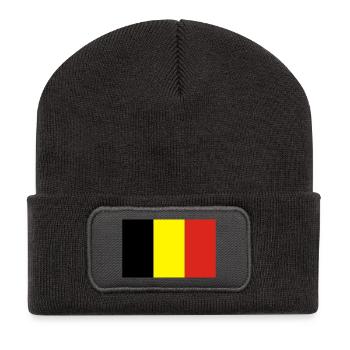 Belgique - Beanie recyclé à patch - charbon - Devant