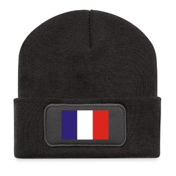 Frankreich - Recycelte Patch Beanie - Dunkelgrau - Vorne