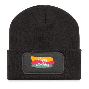 ALLES GUTE ZUM GEBURTSTAG. ALLES GUTE ZUM GEBURTSTAG. JAHRESTAG. - Recycelte Patch Beanie - Dunkelgrau - Vorne