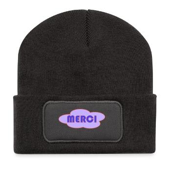 MERCI. MAÎTRESSE. MAÎTRE. MERCI MAÎTRESSE - Beanie recyclé à patch - charbon - Devant