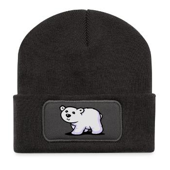 Eisbär - Recycelte Patch Beanie - Dunkelgrau - Vorne