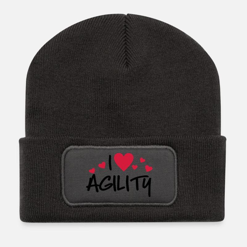 agility - Recycelte Patch Beanie - Dunkelgrau