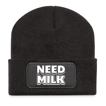 Funny Partner Partnerlook Shirt Need Milk - Recycelte Patch Beanie - Dunkelgrau - Vorne