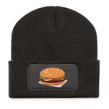 Leckerer Hamburger - Beanie recyclé à patch - charbon - Devant
