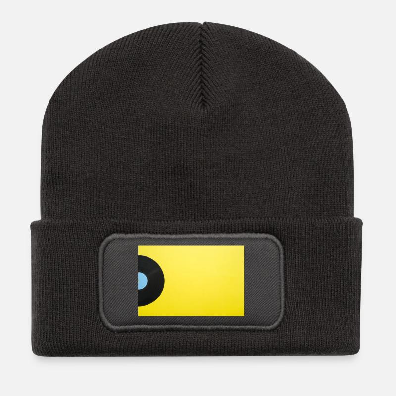 Vinyl - Recycelte Patch Beanie - Dunkelgrau