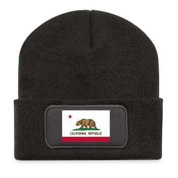 Californie - Beanie recyclé à patch - charbon - Devant