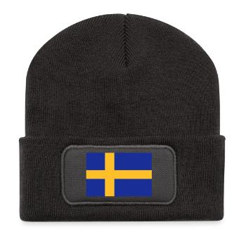 drapeau_suede - Recycelte Patch Beanie - Dunkelgrau - Vorne
