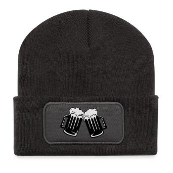 bier_prost__f2 - Recycled Patch Beanie - dark grey - Front