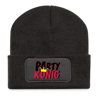 King Party - Beanie recyclé à patch - charbon - Devant