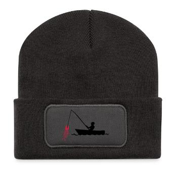 angler angeln fischen - Recycelte Patch Beanie - Dunkelgrau - Vorne