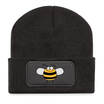 Funny Sweet Baby Bee / Bumble - Recycled Patch Beanie - dark grey - Front
