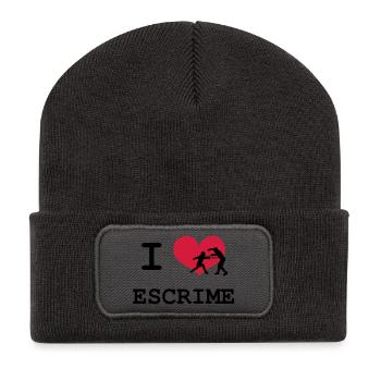 I Love Escrime - Recycled Patch Beanie - dark grey - Front