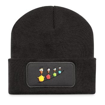 Cute Birds - Oiseaux - Beanie recyclé à patch - charbon - Devant