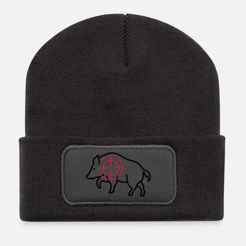 wild boar - Recycled Patch Beanie - dark grey