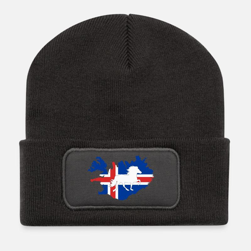 isländer icelandic horse - Recycelte Patch Beanie - Dunkelgrau