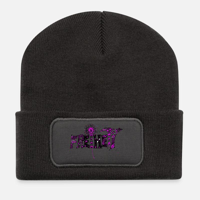 Freiheit - Recycelte Patch Beanie - Dunkelgrau