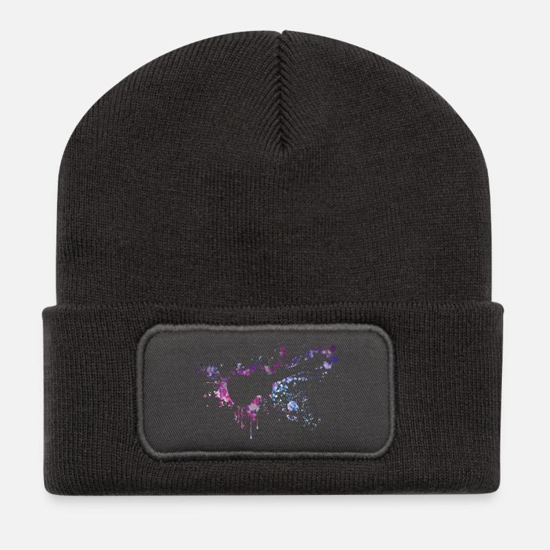 ukulélé splash - Beanie recyclé à patch - charbon
