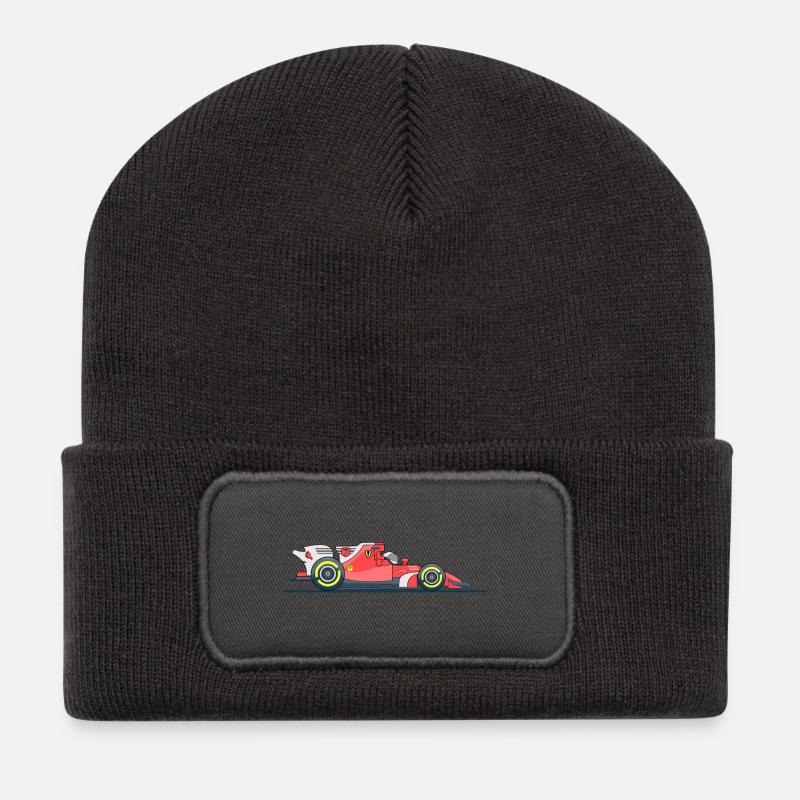 Racing car car racing - Recycled Patch Beanie - dark grey