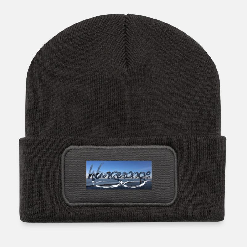 Wangerooge Wasserreflexionen - Recycelte Patch Beanie - Dunkelgrau