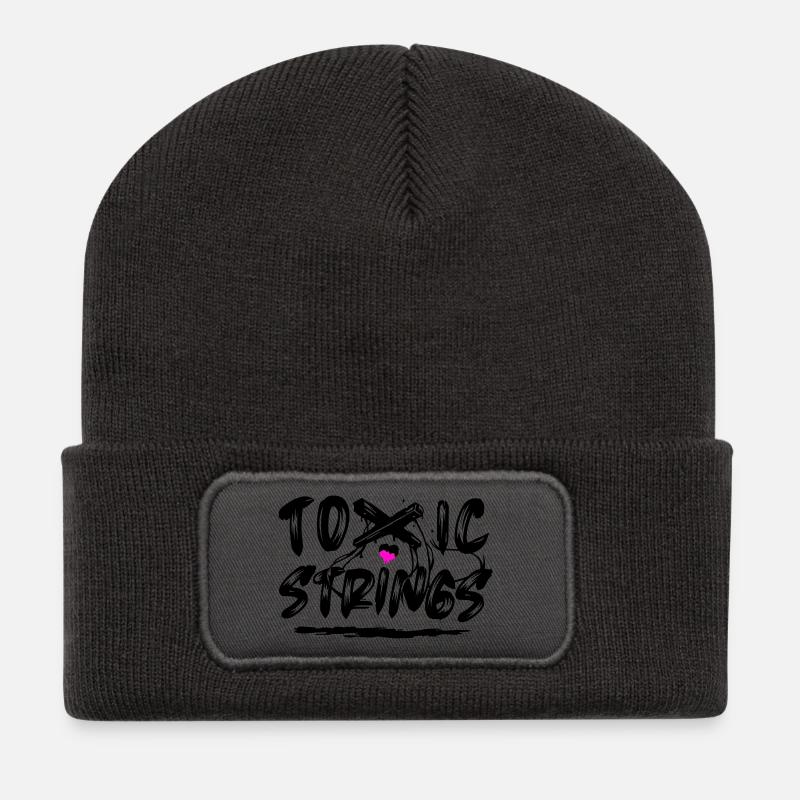 Toxic Strings 2 Farben - Recycelte Patch Beanie - Dunkelgrau