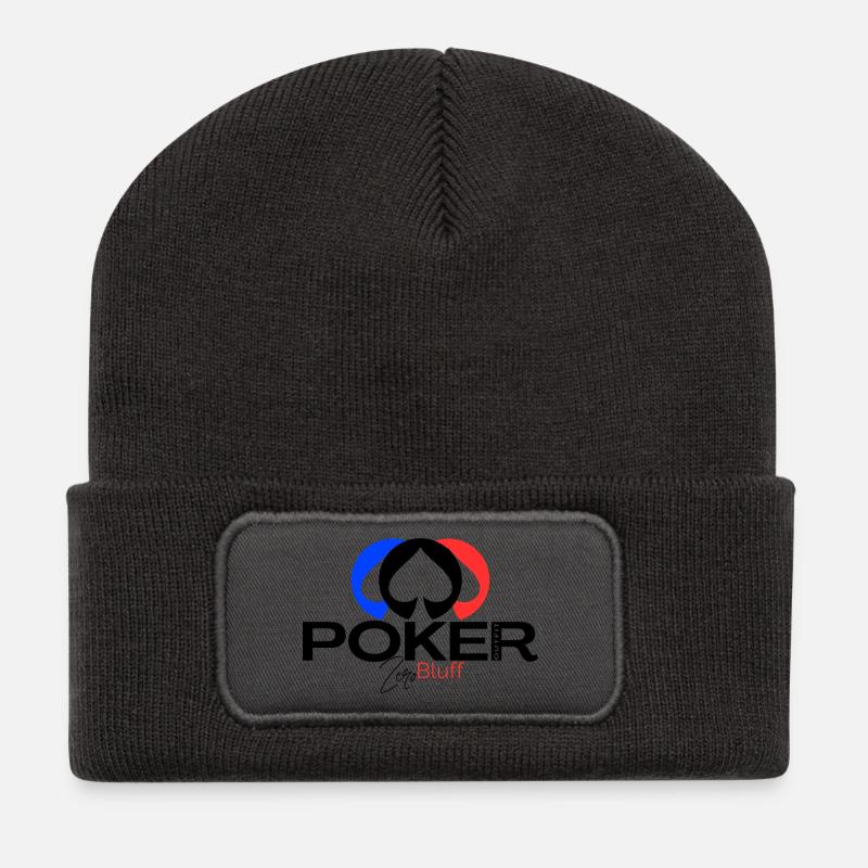 POKER Elegance "Zero bluff Poker outfit" - Beanie recyclé à patch - charbon
