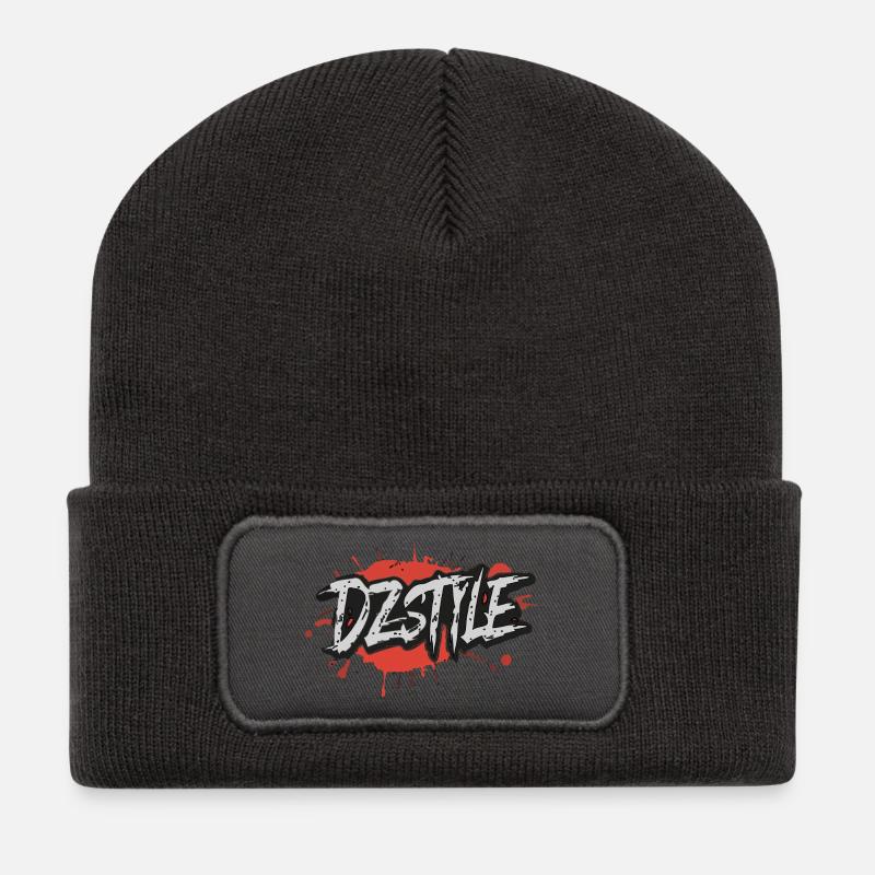 DZ Style Urbain - Graffiti Éclaboussure - Beanie recyclé à patch - charbon