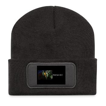 Streetwear First Sun On - Beanie recyclé à patch - charbon - Devant
