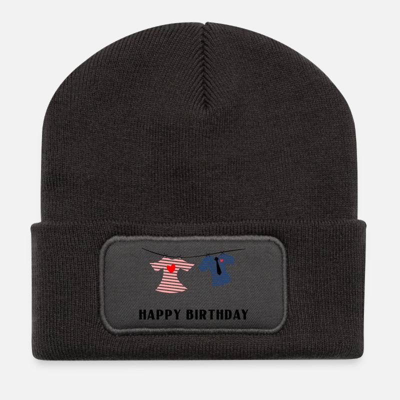 HAPPY BIRTHDAY - Beanie recyclé à patch - charbon