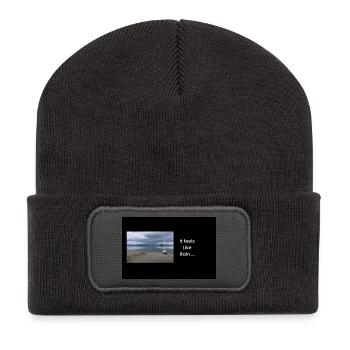 Streetwear it feels like rain - Recycled Patch Beanie - dark grey - Front