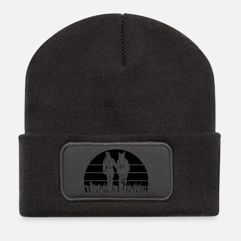Reiterin - Recycelte Patch Beanie - Dunkelgrau