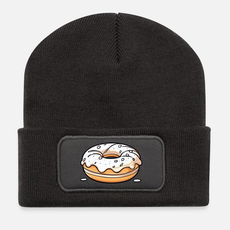 Beignet - Beanie recyclé à patch - charbon
