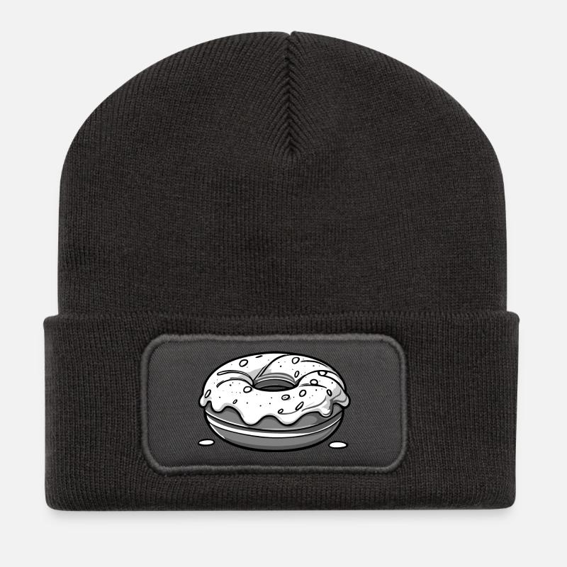 Donut - black - Recycled Patch Beanie - dark grey