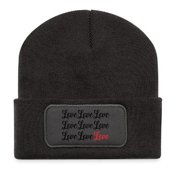 VALENTINE'S DAY. Bachelorette party. I LOVE YOU. I LOVE YOU. LOVE - Recycled Patch Beanie - dark grey - Front