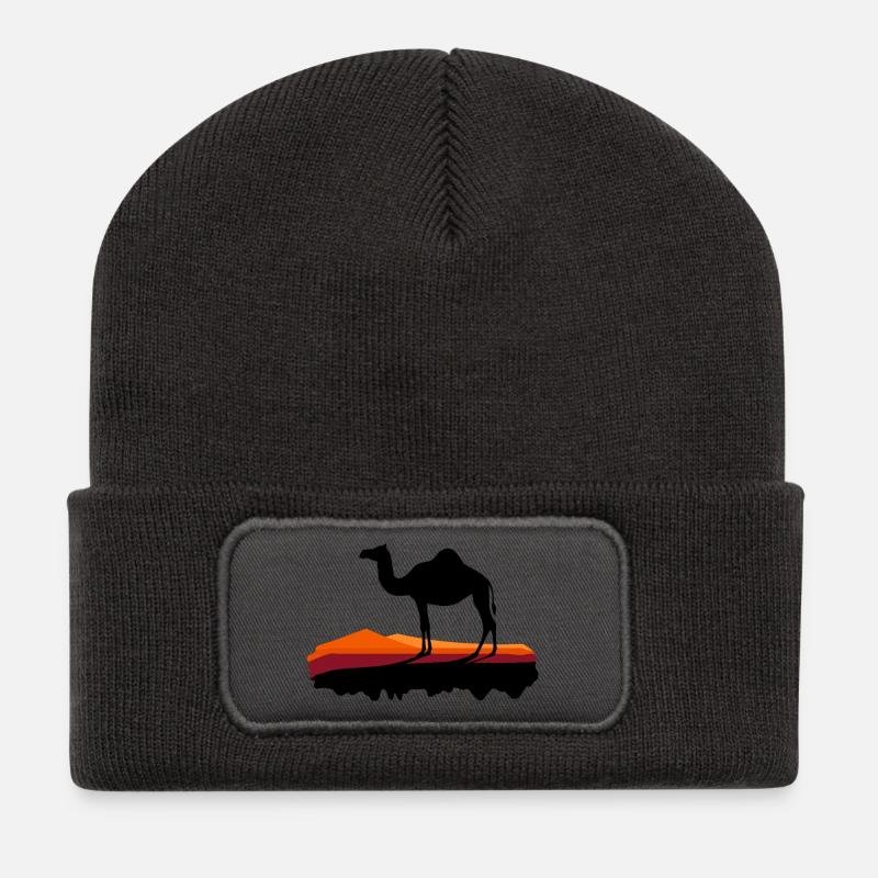 Dromedary in the evening light - Recycled Patch Beanie - dark grey