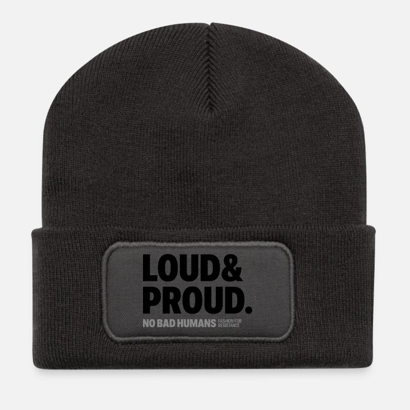 Loud&Proud - Recycelte Patch Beanie - Dunkelgrau