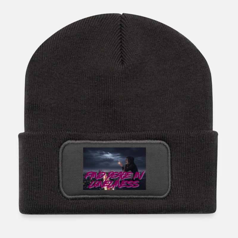 Lonely Peace - Recycelte Patch Beanie - Dunkelgrau