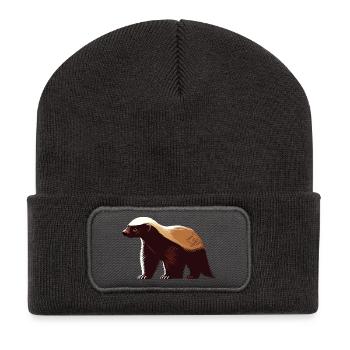 Honigdachs - Recycelte Patch Beanie - Dunkelgrau - Vorne