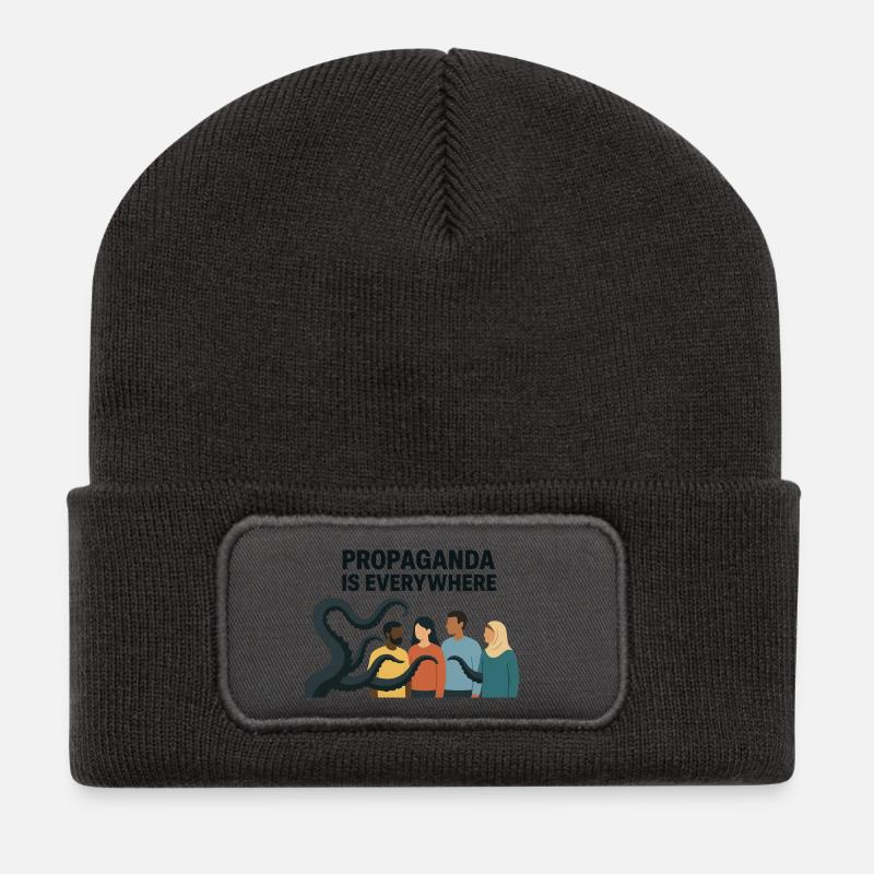 Propaganda Ist Überall Vielfaltsbild - Recycelte Patch Beanie - Dunkelgrau