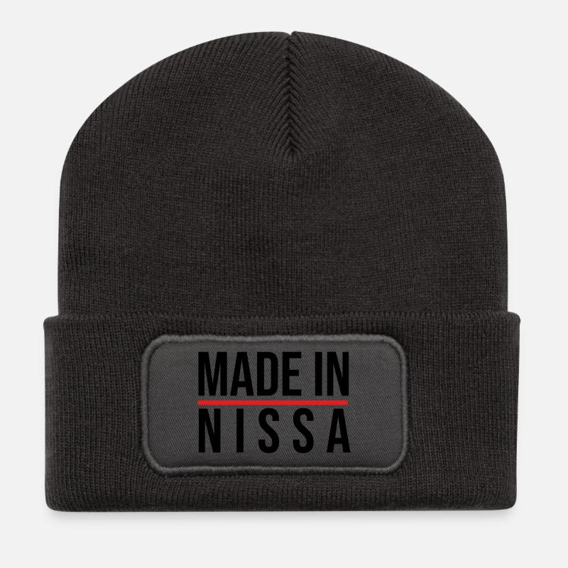 Made in Nissa - Beanie recyclé à patch - charbon