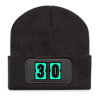30. 30 ANS. 30e ANNIVERSAIRE. ANNIVERSAIRE 30 ANS. - Beanie recyclé à patch - charbon - Devant