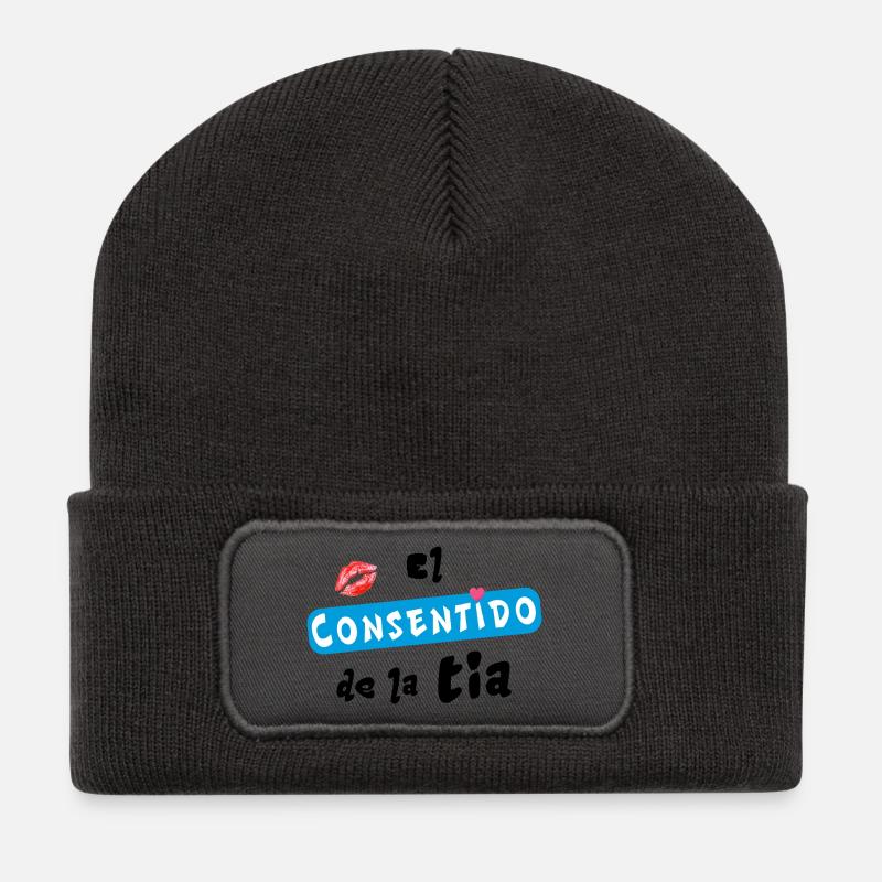 Tante wird verwöhnt - Recycelte Patch Beanie - Dunkelgrau