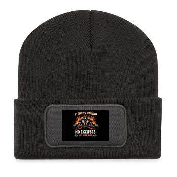 No Excuses Gorilla Lift - Recycled Patch Beanie - dark grey - Front