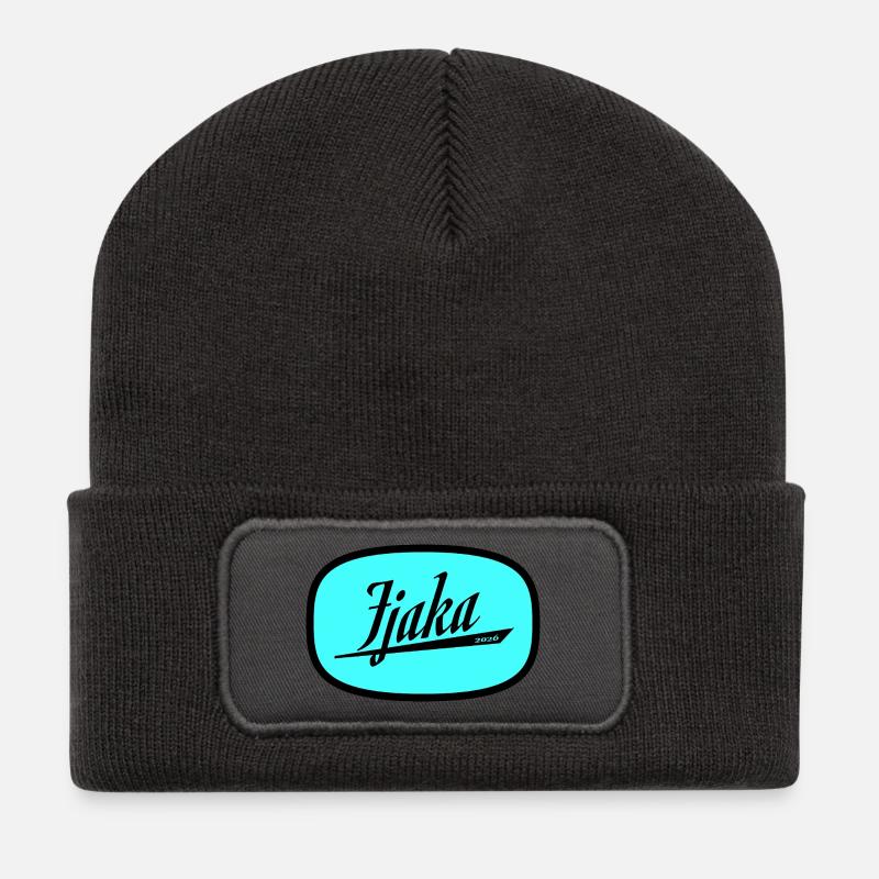 Fjaka - Recycelte Patch Beanie - Dunkelgrau