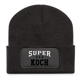 Super cook - Recycled Patch Beanie - dark grey - Front