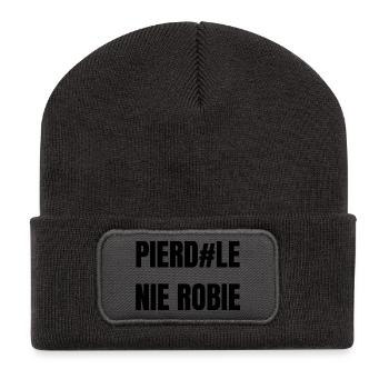 PIERD#LE_NIE_ROBIE - Recycelte Patch Beanie - Dunkelgrau - Vorne